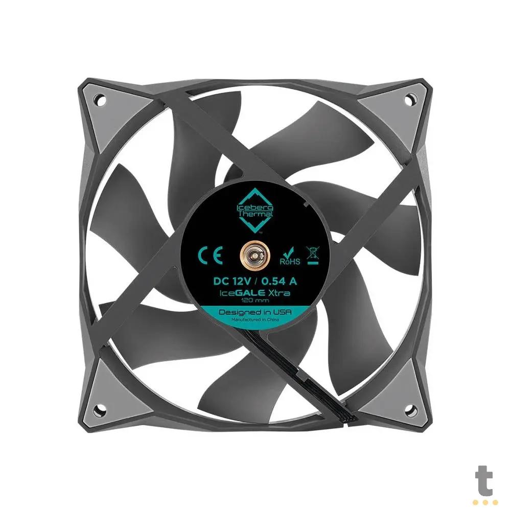 Kit c/ 3 Cooler Fan para Gabinete Iceberg Thermal IceGale Xtra 120mm Preto e Cinza Truedata